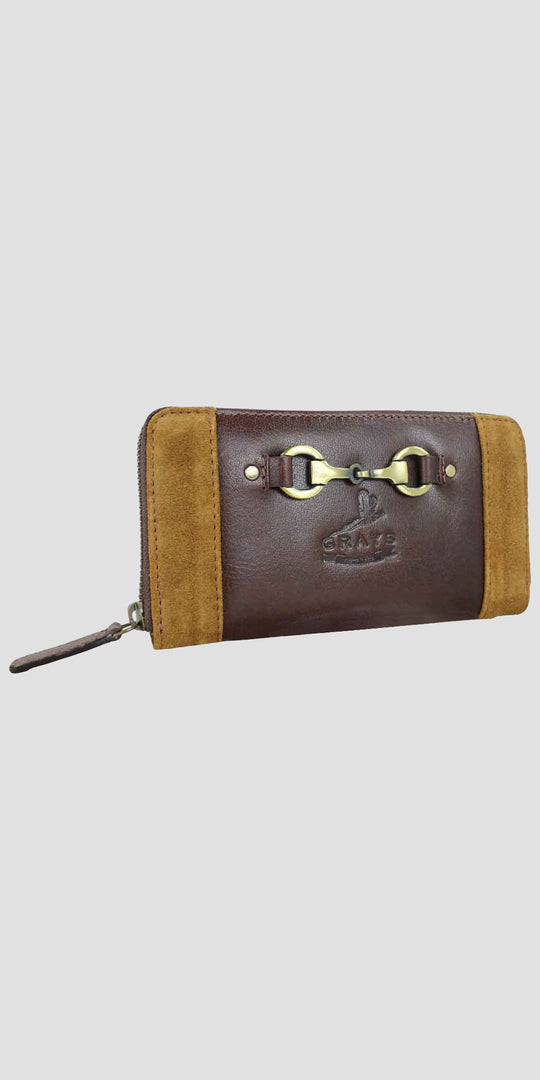 Sally Purse Leather And Suede Brown