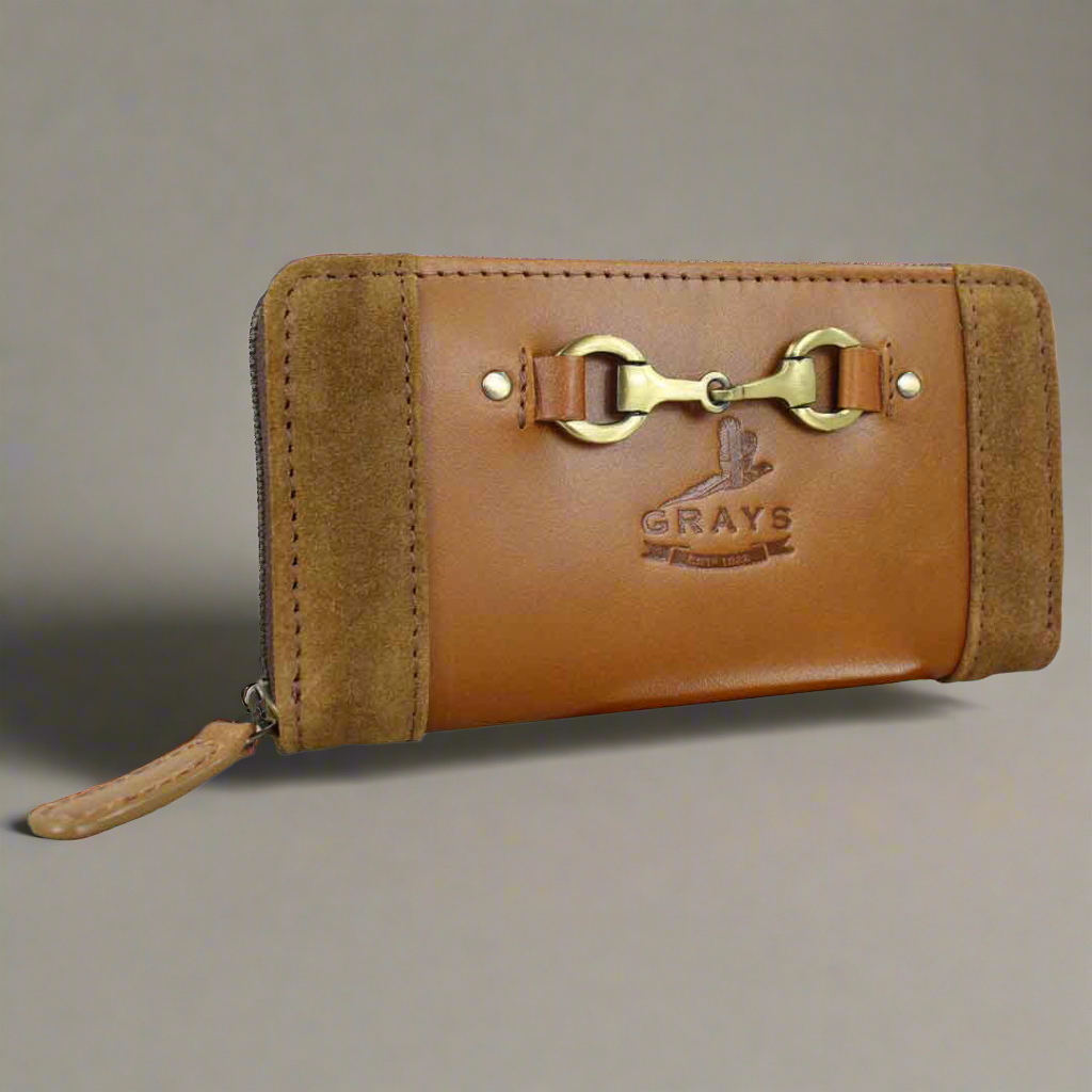 Sally Purse Leather And Suede Antique Tan