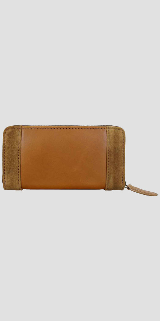 Sally Purse Leather And Suede Antique Tan