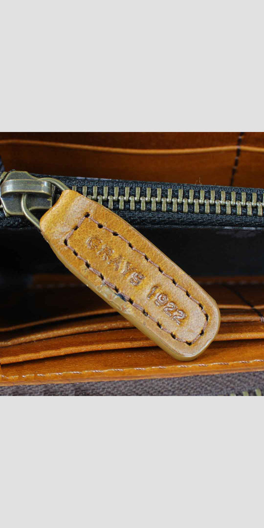 Sally Purse Leather And Suede Antique Tan