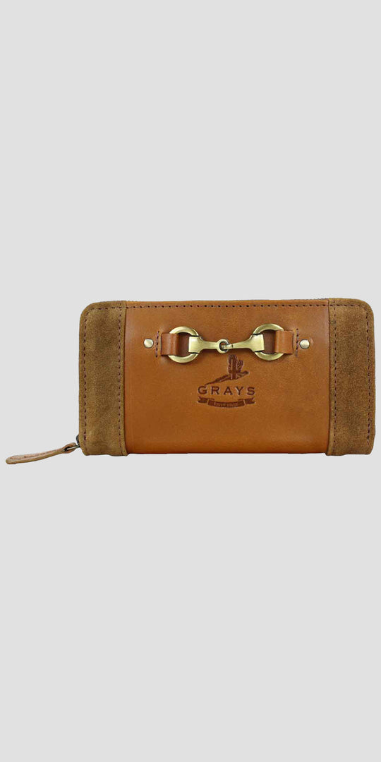 Sally Purse Leather And Suede Antique Tan