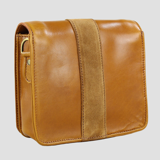 Julia Side Bag Natural Leather Suede Tan