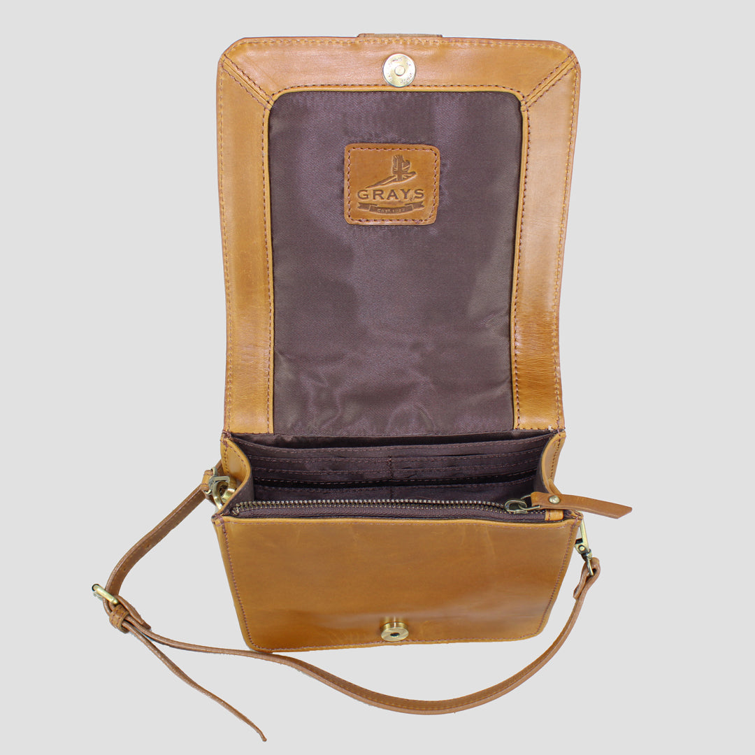 Julia Side Bag Natural Leather Suede Tan