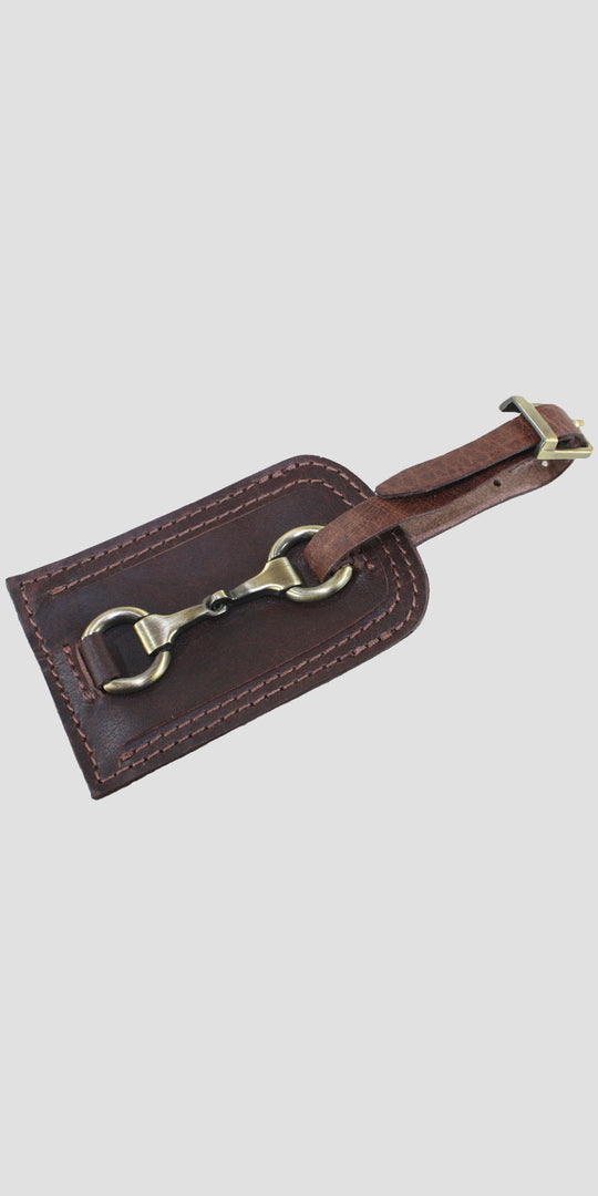 Luggage Tag With Snaffle Brown