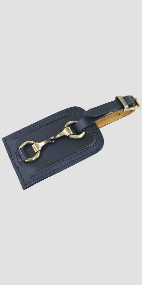 Luggage Tag With Snaffle Navy