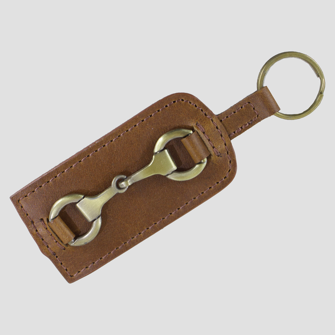 Keyring With Snaffle Antique Tan