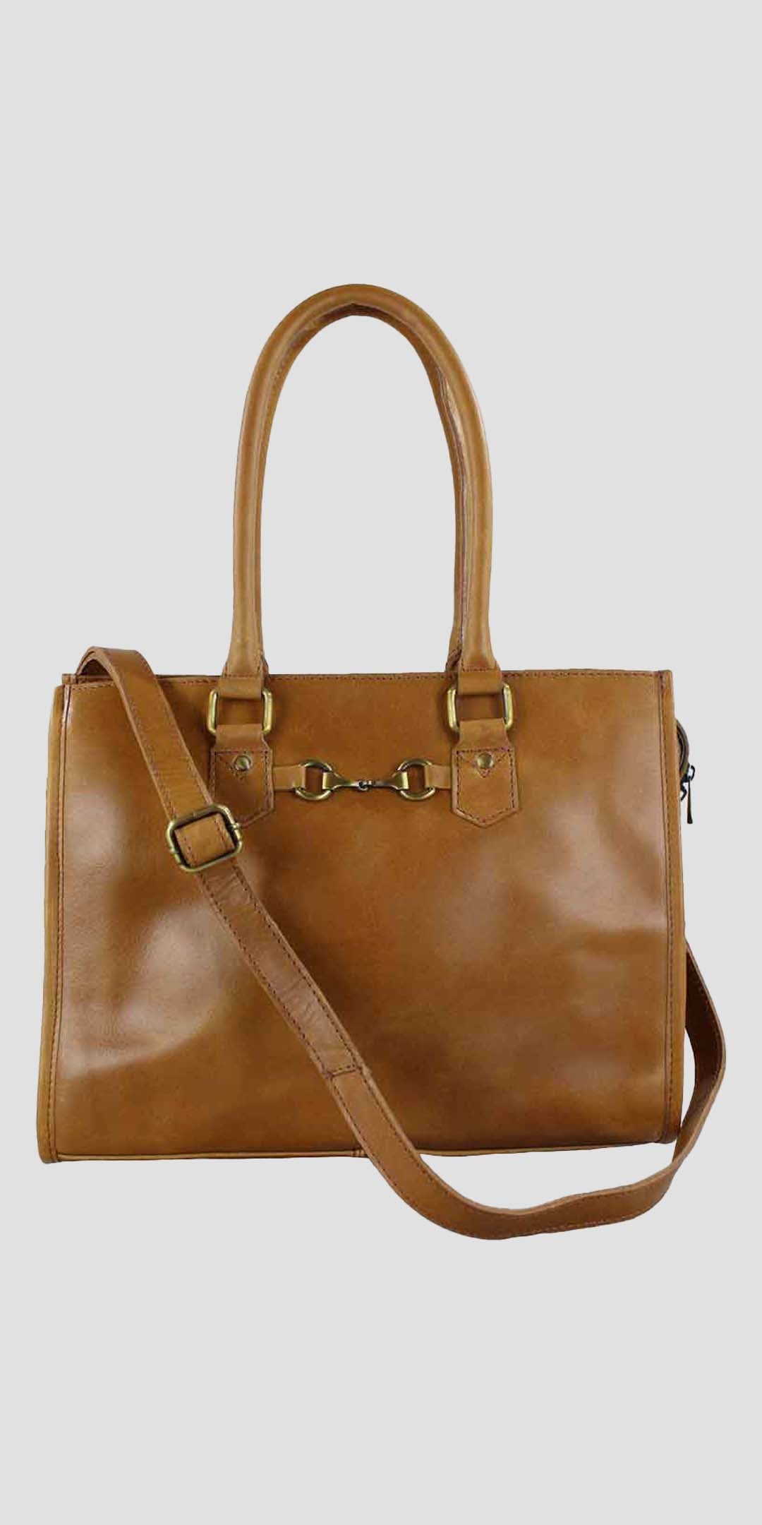 Abigail Snaffle Handbag In Antique Tan