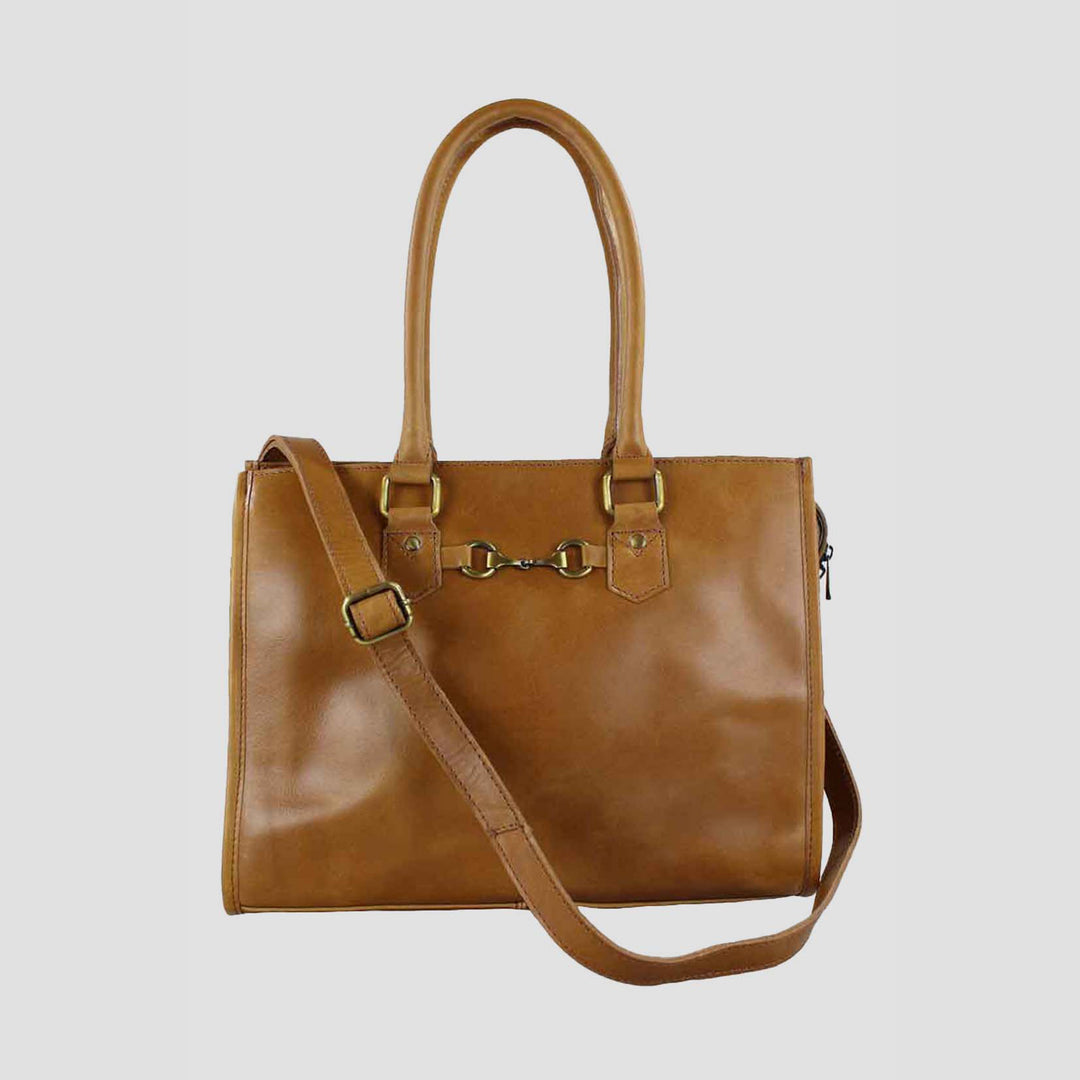 Abigail Snaffle Handbag In Antique Tan