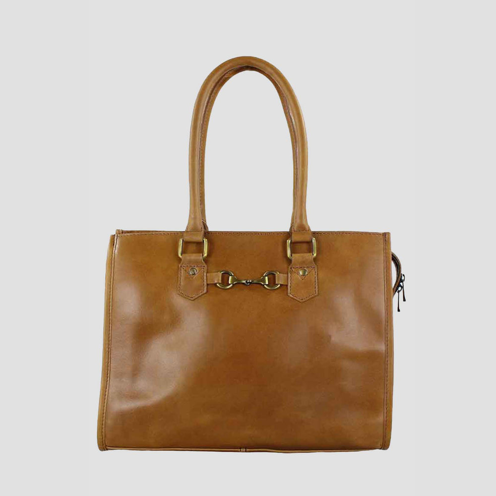 Abigail Snaffle Handbag In Antique Tan