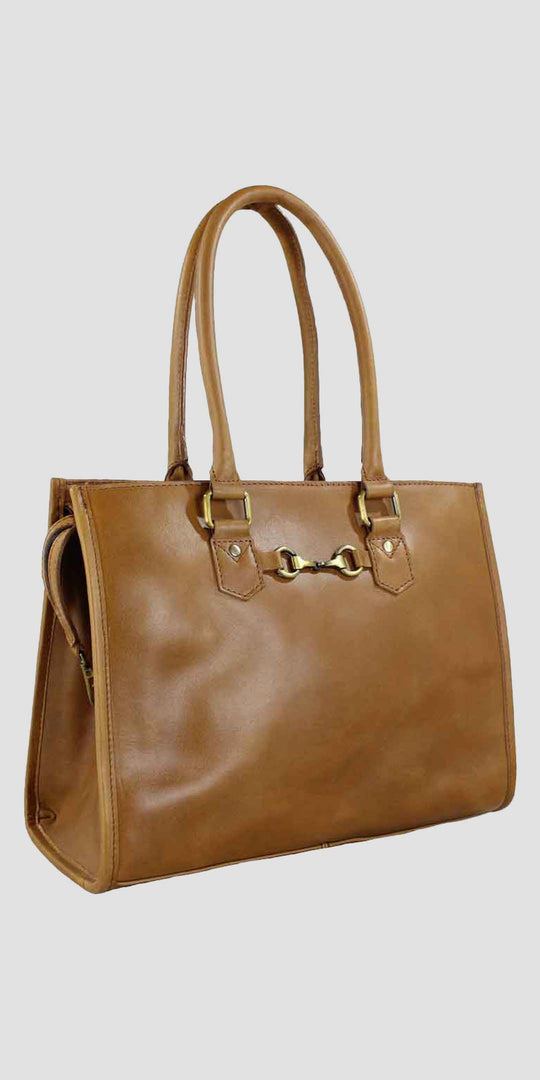 Abigail Snaffle Handbag In Antique Tan