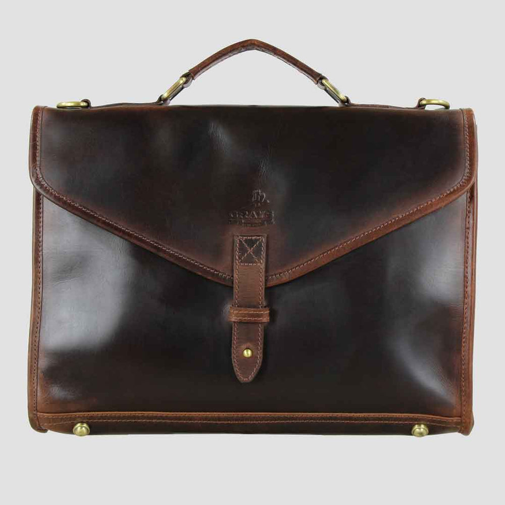 Adam 1922 Brief Case Natural Leather Brown