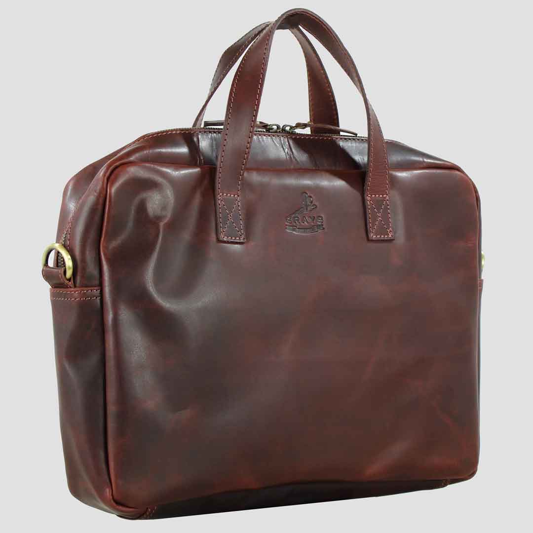 Adam 1922 Zip Top Case Dark Brown