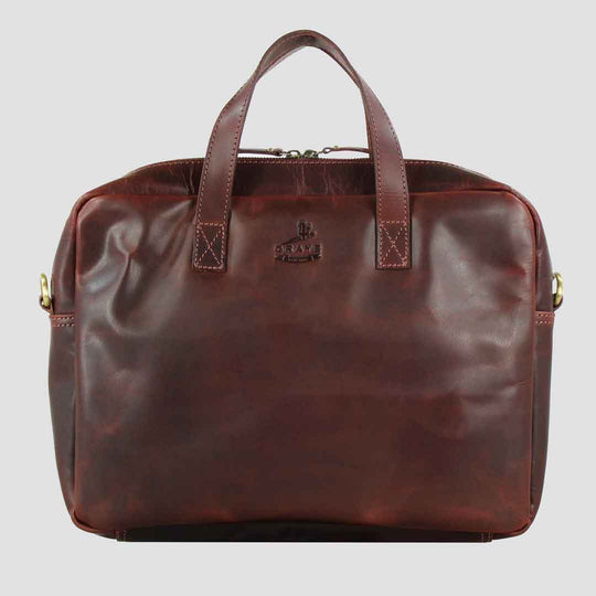 Adam 1922 Zip Top Case Dark Brown