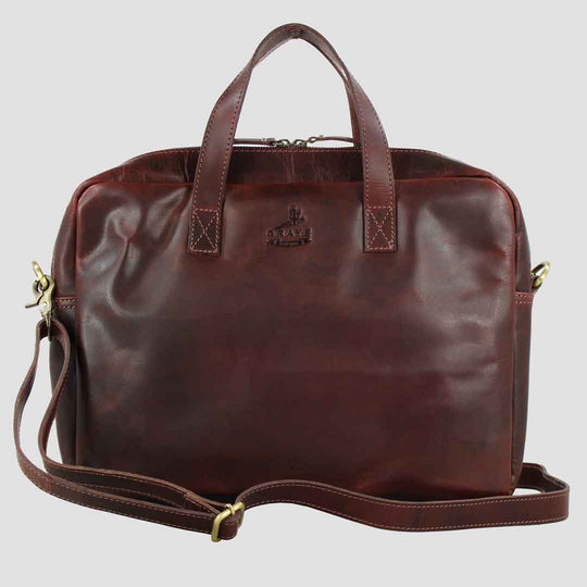 Adam 1922 Zip Top Case Dark Brown