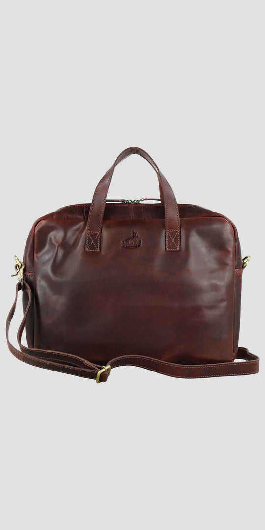 Adam 1922 Zip Top Case Dark Brown