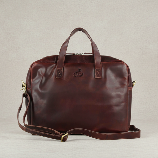 Adam 1922 Zip Top Case Dark Brown