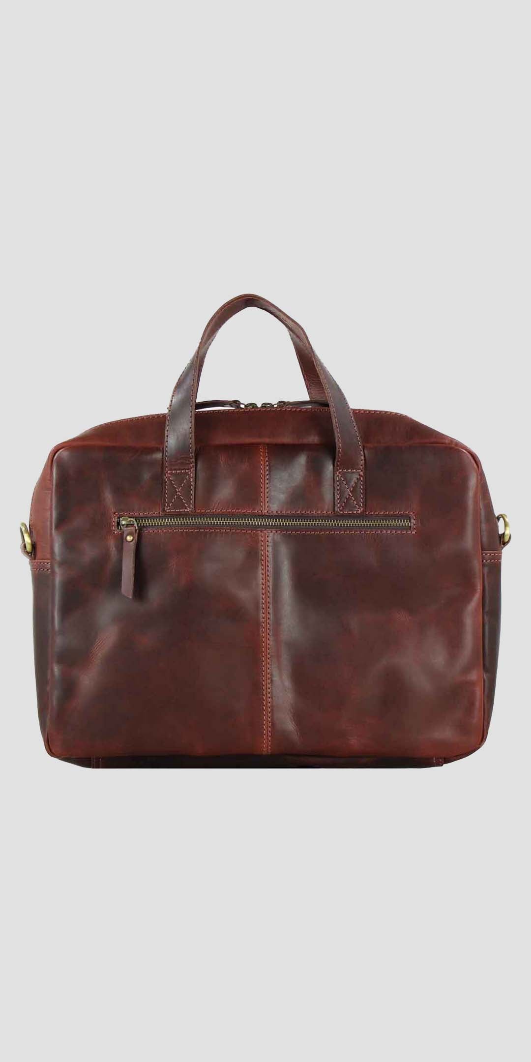Adam 1922 Zip Top Case Dark Brown