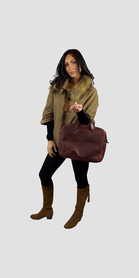 Adam 1922 Zip Top Case Dark Brown