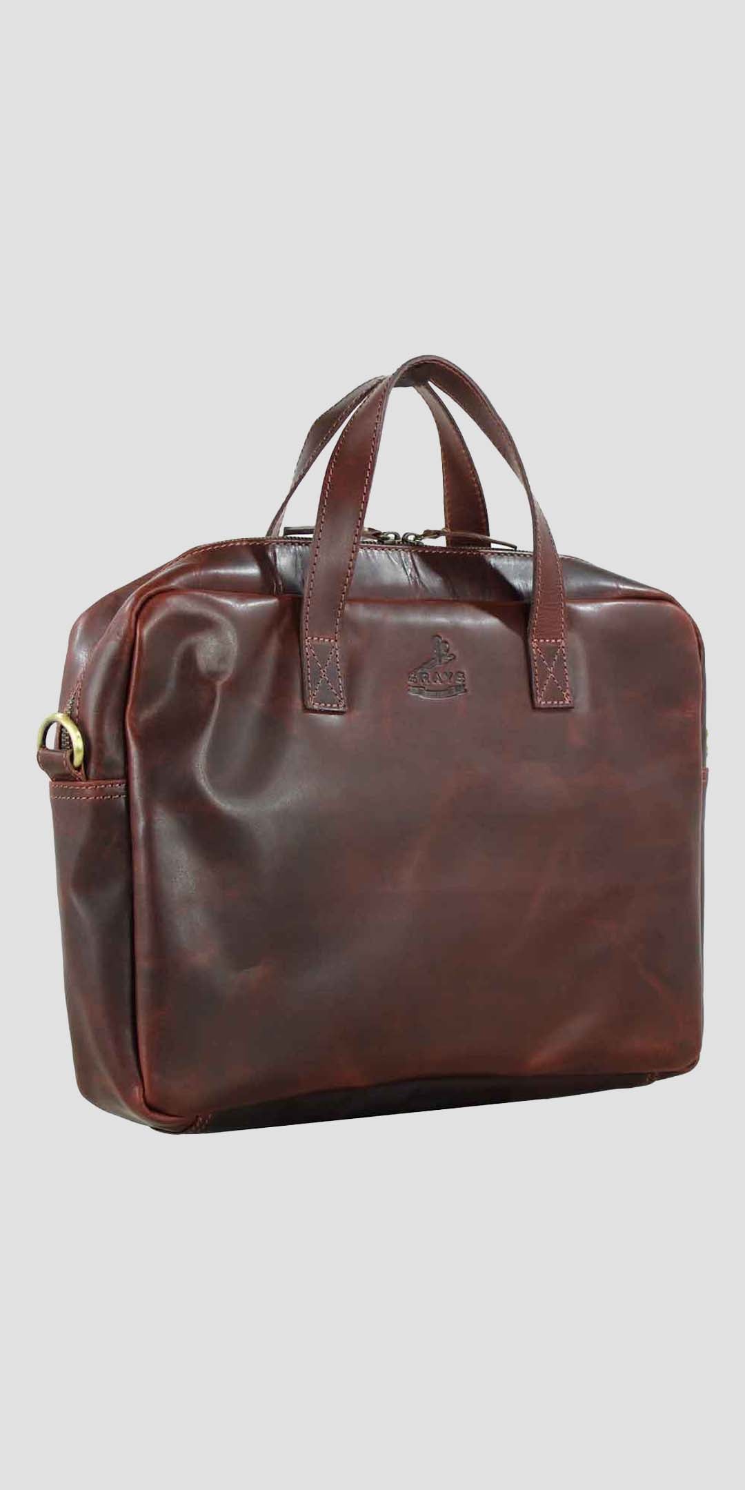 Adam 1922 Zip Top Case Dark Brown