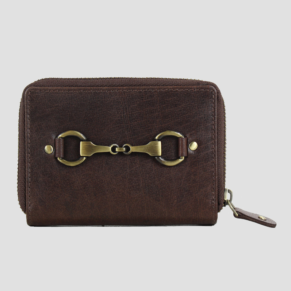 Peggy Snaffle Leather Purse Brown