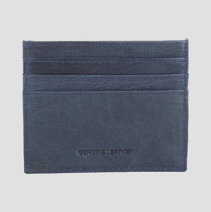 Alice Card Slip With Zip Leather Navy