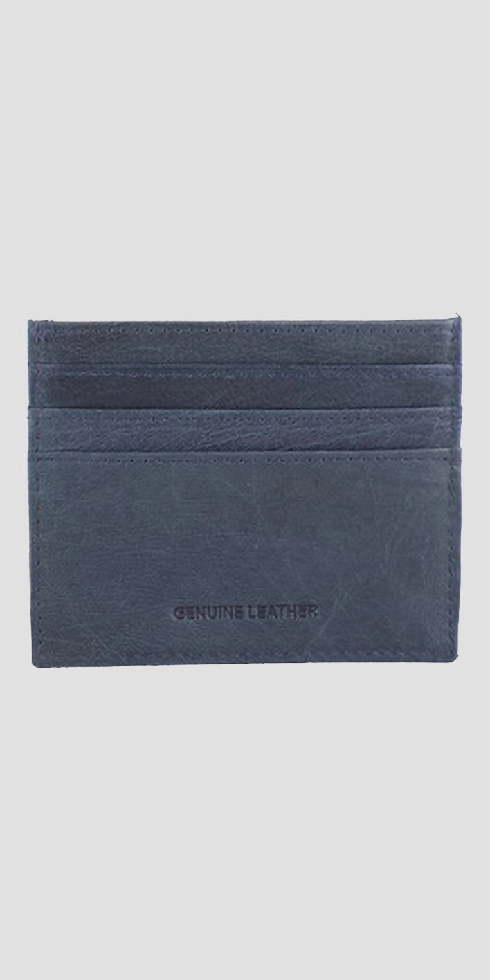 Alice Card Slip With Zip Leather Navy