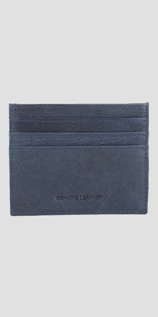 Alice Card Slip With Zip Leather Navy