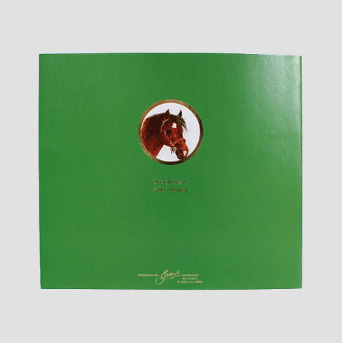 Chestnut Horse Card In Green