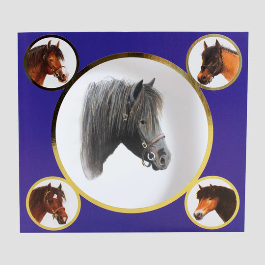 Black Horse Card In Purple