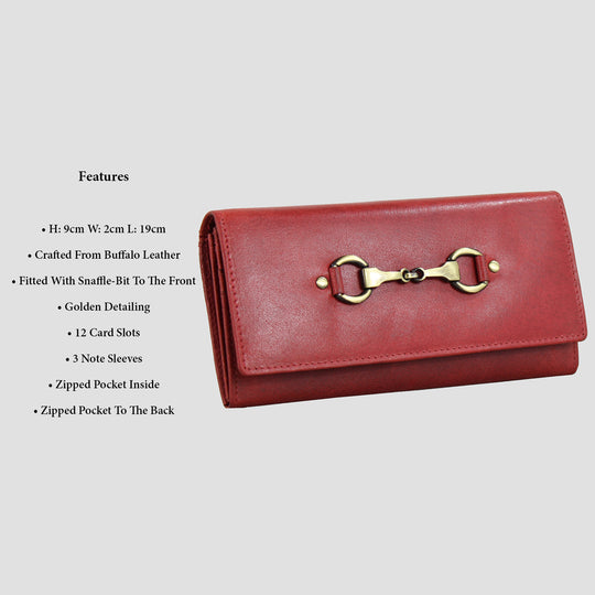 Jane Purse Leather Snaffle Red
