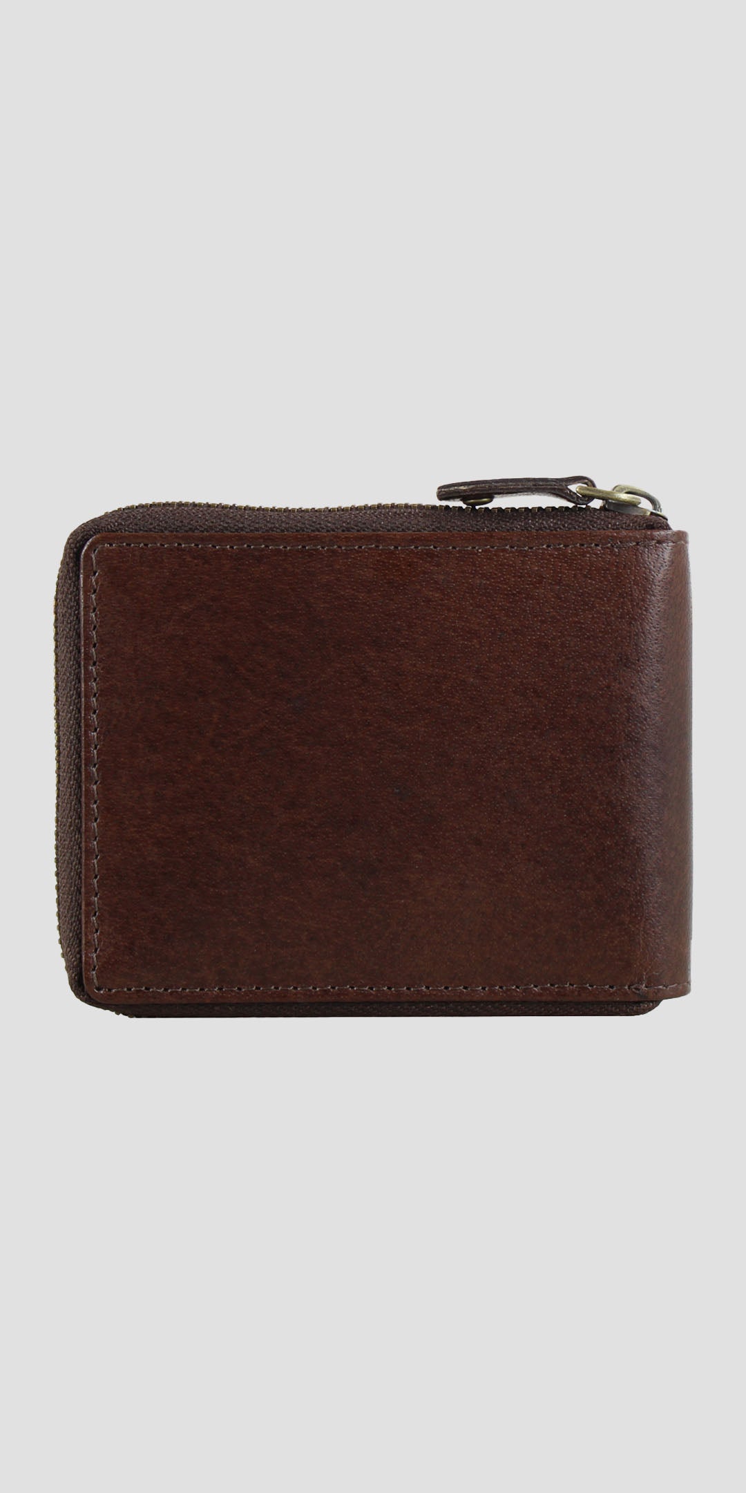 Barrington Round Zip Wallet Brown