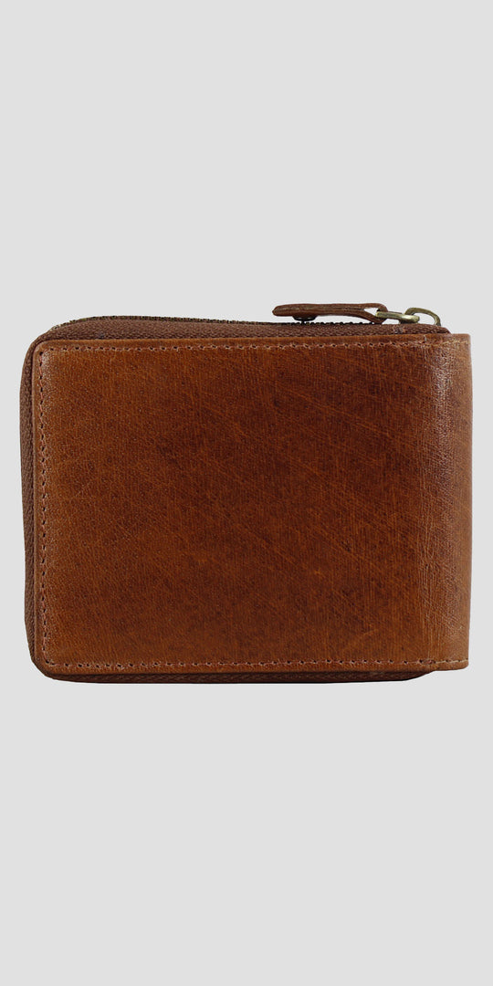 Barrington Round Zip Wallet Tan