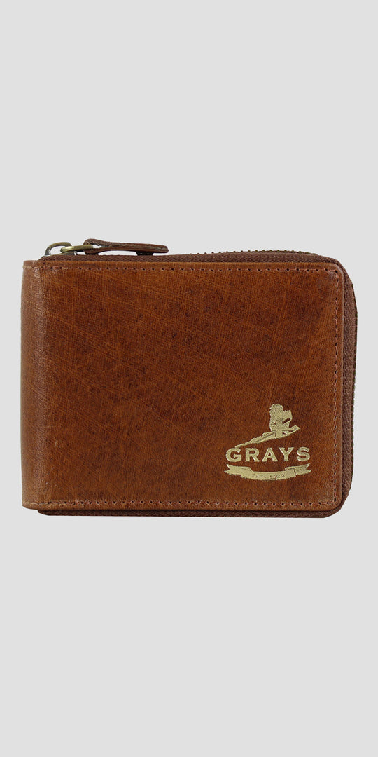Barrington Round Zip Wallet Tan