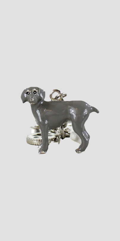 Charm Keyring Standing Dog Grey