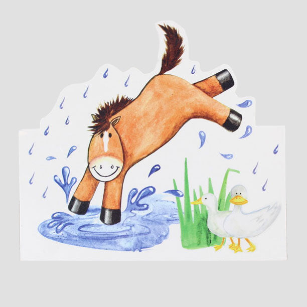 Pony Pals Splashing Duck Design Cut Out Card