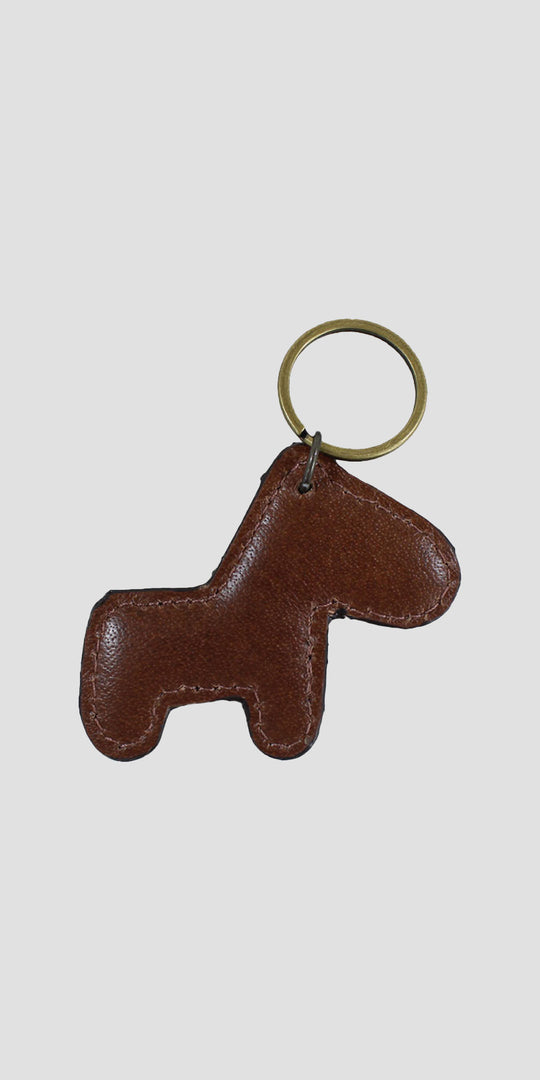 Keyring Horse Shaped In Leather Brown