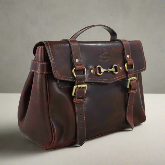 Emma Satchel Handbag In Natural Leather Brown