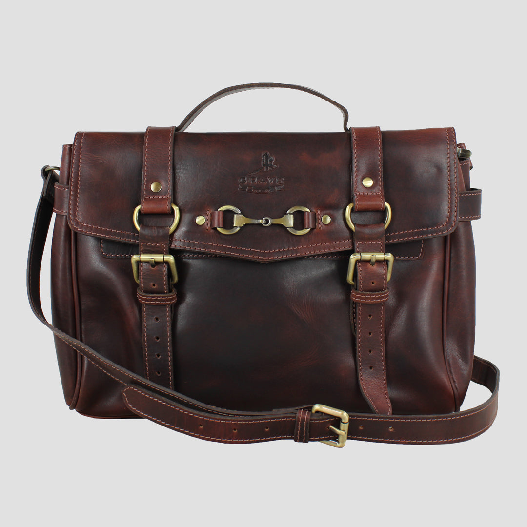 Emma Satchel Handbag In Natural Leather Brown