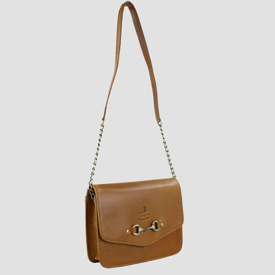 Emma Evening Bag In Natural Leather Tan