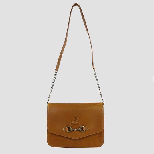 Emma Evening Bag In Natural Leather Tan