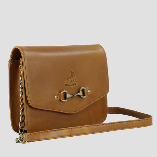 Emma Evening Bag In Natural Leather Tan