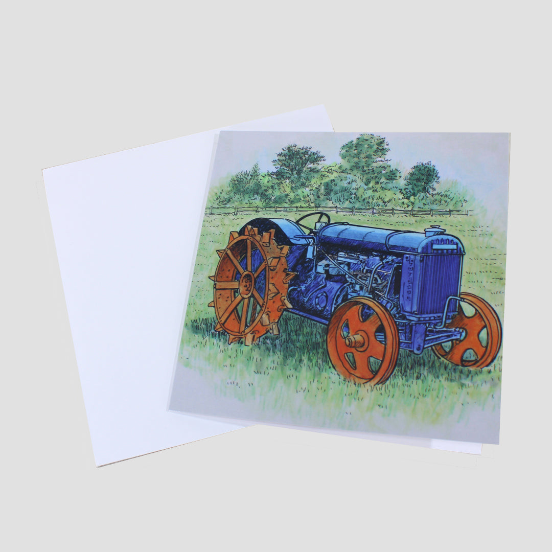 Classic Blue Tractor Card