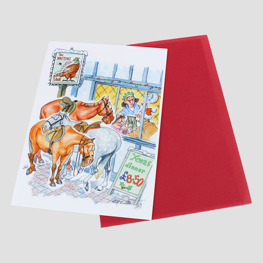 The Waiting Game Horse Christmas Card