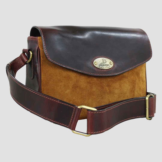 Charlotte Shoulder Bag Brown Leather And Suede