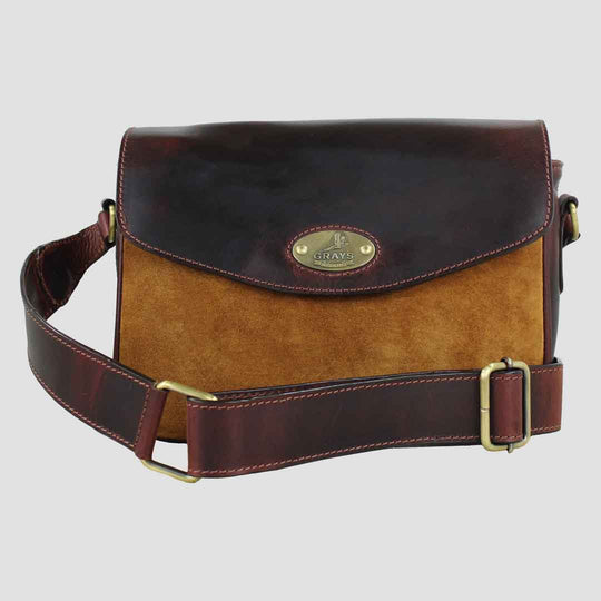 Charlotte Shoulder Bag Brown Leather And Suede