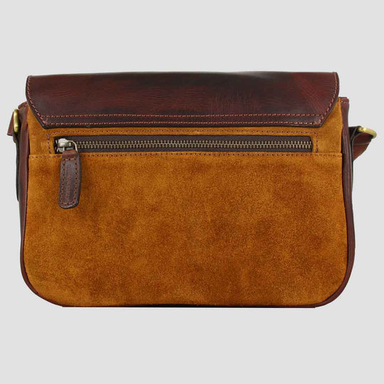 Charlotte Shoulder Bag Brown Leather And Suede