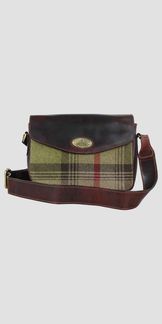 Charlotte Shoulder Bag Brown Leather And Tweed