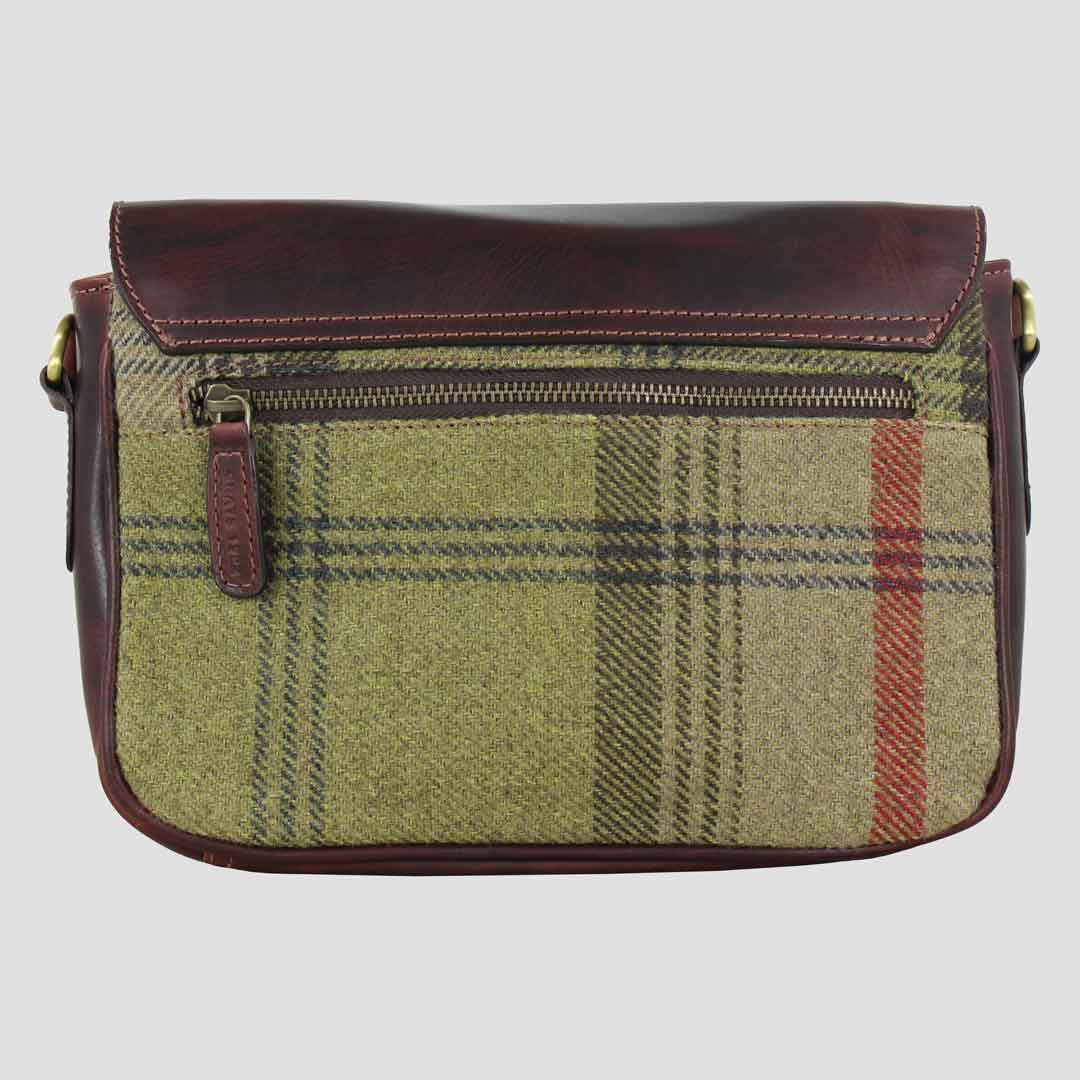 Charlotte Shoulder Bag Brown Leather And Tweed