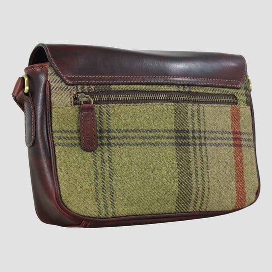 Charlotte Shoulder Bag Brown Leather And Tweed