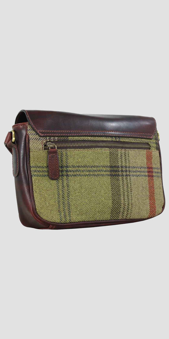 Charlotte Shoulder Bag Brown Leather And Tweed